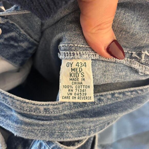 L.L. Bean Vintage Kid's Denim Bib Overalls Size M - Picture 5 of 7